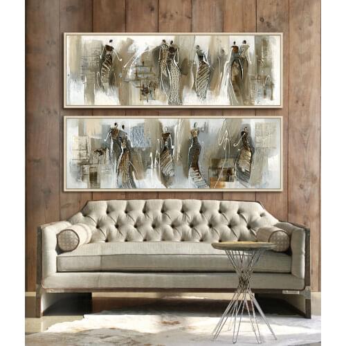 Modern abstract oil painting canvas African woman pictures for living room cuadros home decor duvar tablolar wall art