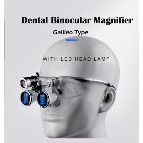 Dentist Dental Loupes 3.5x420mm Surgical Glasses + Led Head Light Lamp