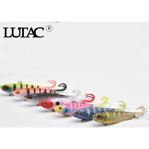 LUTAC NEW 65mm 10g Fishing lures VIB Bait Vibrating Soft bait Origin Hook Bass Insect fish Bait swimbait jigging