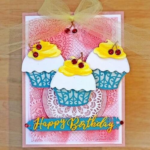 Cherry Ice Cream Cake Metal Cutting Dies Stencils For DIY Scrapbooking Paper Cards Decorative Embossing Craft Die Cuts Template