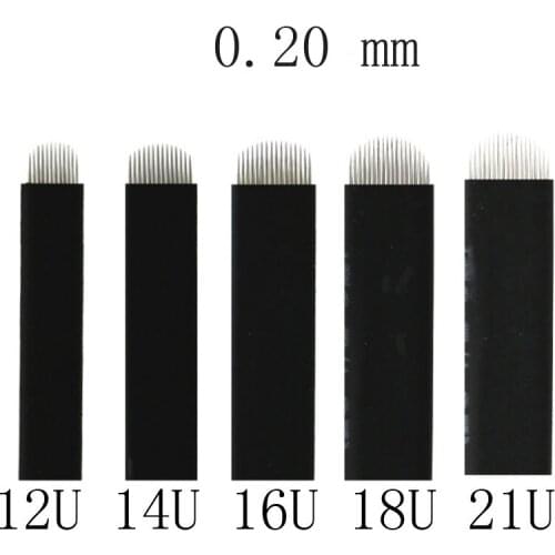 High Quality Lamina Flex U 12/14/16/18 U Shape Tebori Microblading Nano Black 0.20mmManual Permanent Make-up Microblading