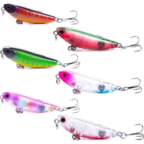 YUZI New come 60pcs Mini Pencil Lure 5cm 5.5g Fishing Lure Hard Bait for Bass Pike Fishing