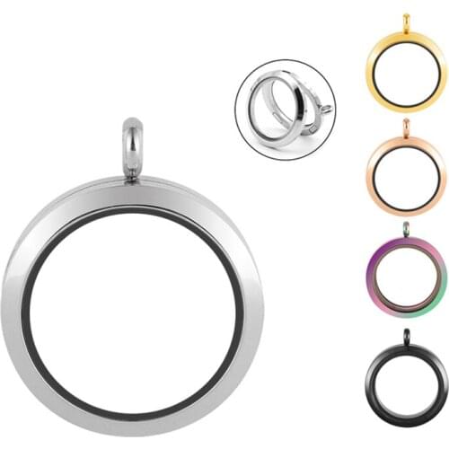 1PC 25/30MM Stainless Steel Magnetic Photo Memory Glass Living Floating Locket Pendant jewellery