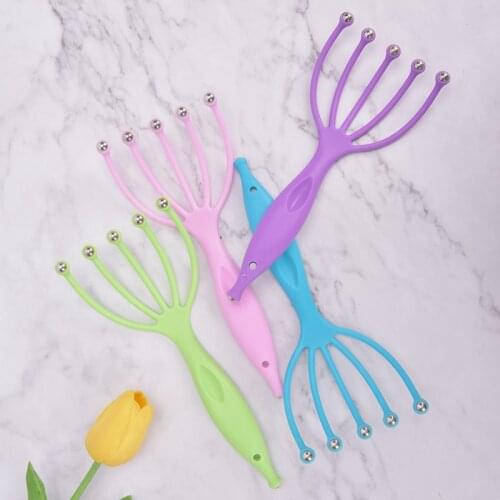 1PC Scalp Massager Steel Ball Head Massage Relaxation Five Finger Massager For Head Health Care Tools 4 Colors