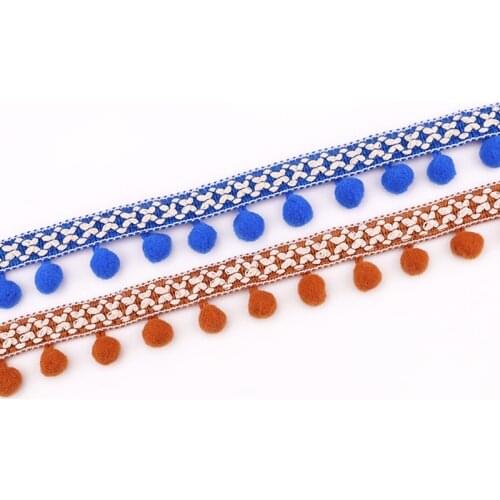 1 Yard Lace Ribbon Sewing Accessories Pom Pom Tassel Pompoms Trim Ball Fringe Embroidery Apparel Lace Fabric Handmade Accessory