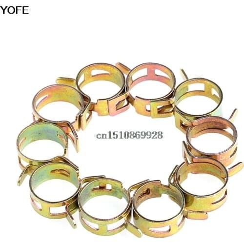 10Pcs 5-22mm Spring Clip Fuel Line Hose Water Pipe Air Tube Clamps Fastener New
