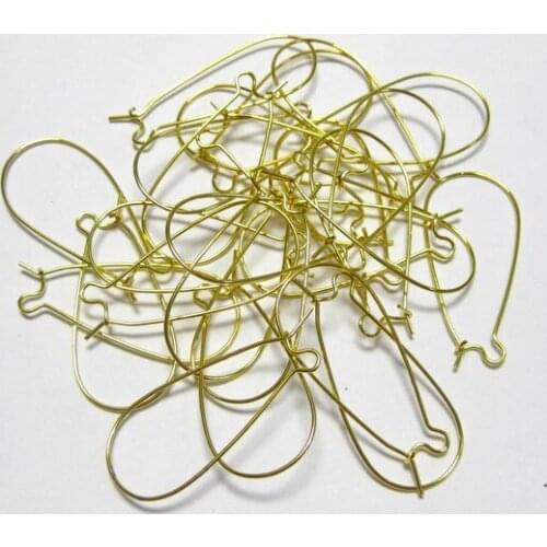 100 Golden/ Silver-plate Tone Ear Wire Earring Oval Hoop French Hook 35mm