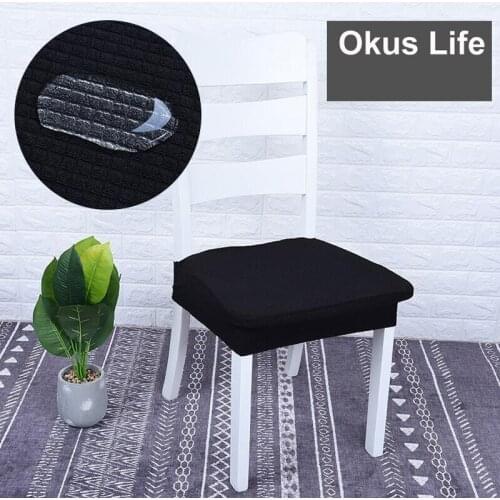 4PCS Waterproof Stretch Chair Seat Covers for Dining Room Dining Chair Covers Dining Room Chair Seat Slipcover Protector Shield