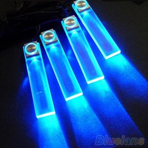 4 In 1 12V Blue Car Lamp Charge LED Interior Floor Decoration Lights