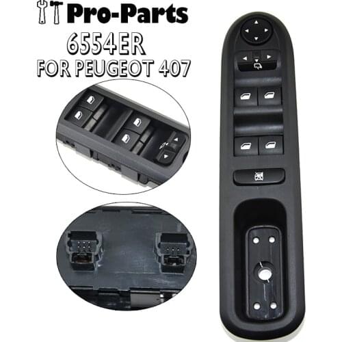 6554ER Front Left Power Electric Window Lifter Master Control Switch For Peugeot 407 SW 6554.ER 2004-2010