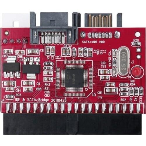 Red Lightweight Durable IDE HDD to SATA Serial ATA Converter Adapter Hard Disk Driver Support for ATA 133 100 HDD CD Adapter