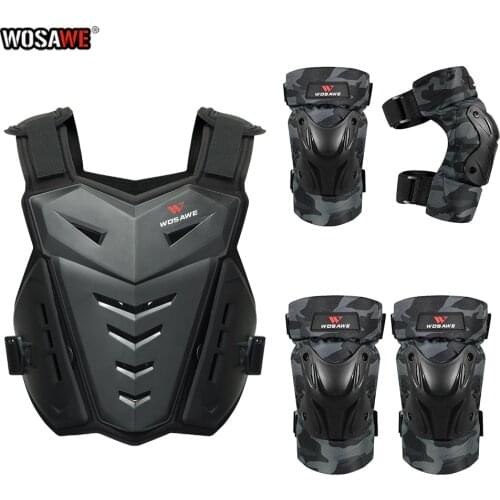 WOSAWE Motorcycle Full Body Armor Vest Set Motocross Moto Back Chest Protector Vest Off-Road Dirt Bike Motocycle suit