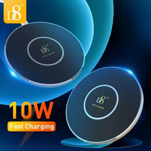 D8 10W Qi Wireless Charger for iPhone 12 Mini 11 Pro Max Xs Induction Fast Wireless Charging Pad for Huawei Samsung Xiaomi