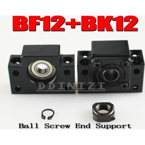 BK12 BF12 Set : 1 pc of BK12 and 1 pc BF12 for SFU1605 Ball Screw End Support CNC parts BK/BF12