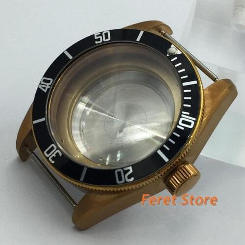 41mm sapphire black Stainless steel watch Case fit ETA 2836,Miyota 8205/8215,DG2813 automatic movement
