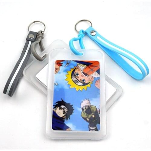 Anime Ko-no-ha Card Cover With Key Chain Fashion Bank Credit Card Holder Plastic Student ID Bus Card Sleeve Protect