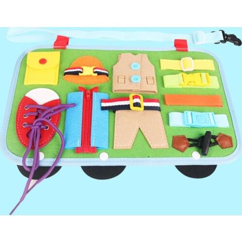 Montessori Busy Board for Toddlers Learn to Dress Early Learning Sensory Toys Fine Motor Children Kids Toy