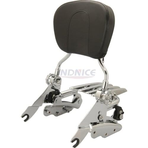 Chrome Sissybar Backrest + Docking hardware kits + luggage Rack For harley Touring Street Glide roadking ultra CVO 2009-2013