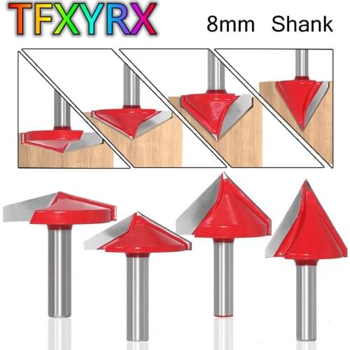 8mm Shank V Groove Slotting Router Bit 60°-150° CNC 3D Chamfer Milling Cutter for Wood Woodworking Tools