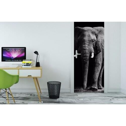 Creative 3D Eleph Custom Wall Art Door Mural Wallpaper mural Wall Print Decal Wall Deco Wall Mural Photo self adhesive door wrap