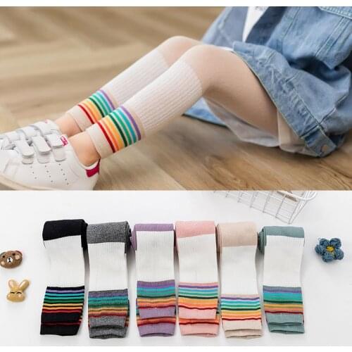 1-9 Yrs Baby Girls Rainbow Leggings Kids Cotton Legging 2020 Autumn Spring Girls Anti Mosquito Pants Children Girl leggings