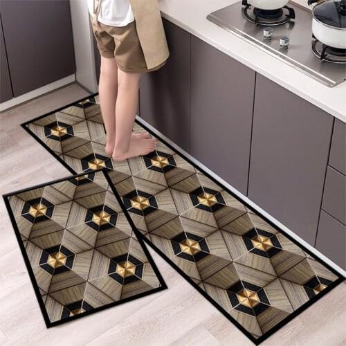 Fashionable Simple Nordic StyleWaterproof Kitchen Floor Mat Household Carpet Long Strip Door Mat Modern Home Decor