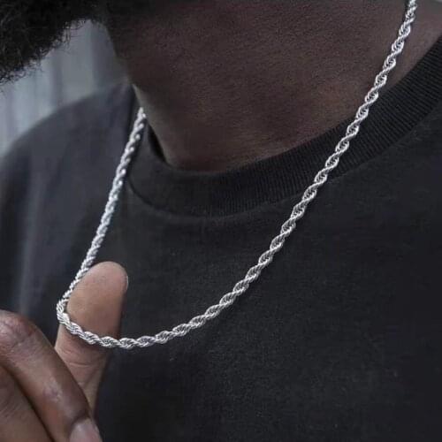 Thick Twist Chain Necklace Men Fashion Jewelry Stainless Steel Male 60CM Bold Rope Chain Necklace Best Gifts For Boyfriend