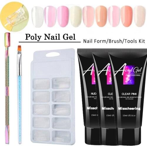 5pcs/kit Poly Nail Gel Set LED Nail UV Gel Varnish Nail Polish Art Kit Quick Building For Nails Extensions Nail Tools