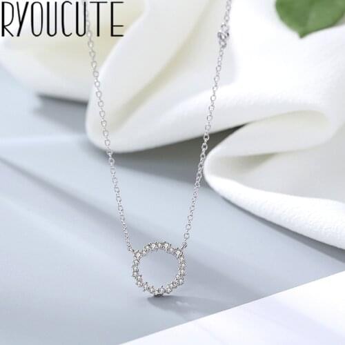 New Boho Jewelry Silver Color Circle Necklaces Pendants For Women Gifts Charm Statement Necklaces Collar