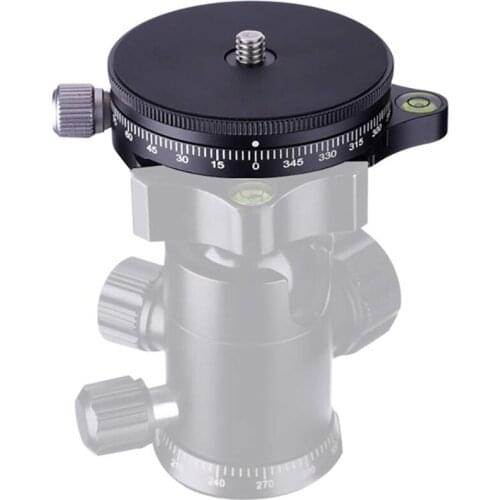 Camera Pan Base With Arca Swiss Style Plate, 0.95Cm Screw Aluminum Panoramic Ball Tripod Head With Bubble Level, Load Capacity 2
