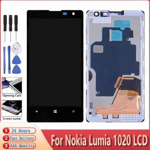 Tested Display For Nokia Lumia 1020 LCD Touch Screen Original AMOLED Digitizer Assembly Free Tools For Nokia 1020 Display