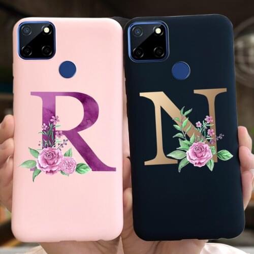 Shockproof Phone Case For realme c17 c15 c12 c11 Back Cover Luxury Letters Soft Cases For OPPO Realme c11 c 15 11 C17 coque Bag