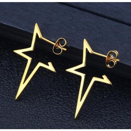 Simple Star Earrings Fashion Jewelry Stainless Steel Korean Accessories Rose Gold Stud Earring Sister Gifts
