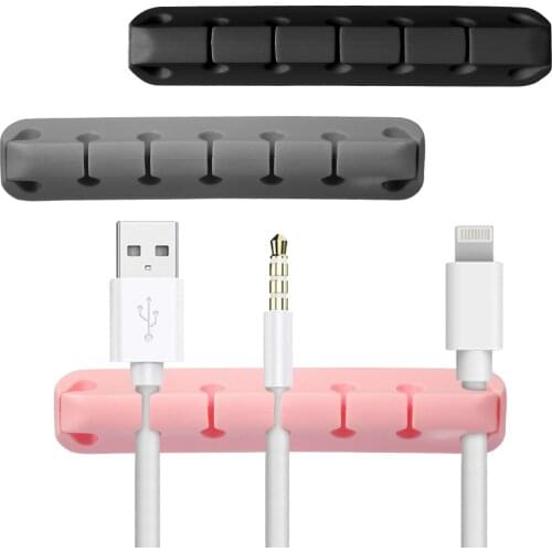 Charging Cable Clamp USB Winder Wire Storage Device Silicone Self-adhesive Line Holder Management Organizer