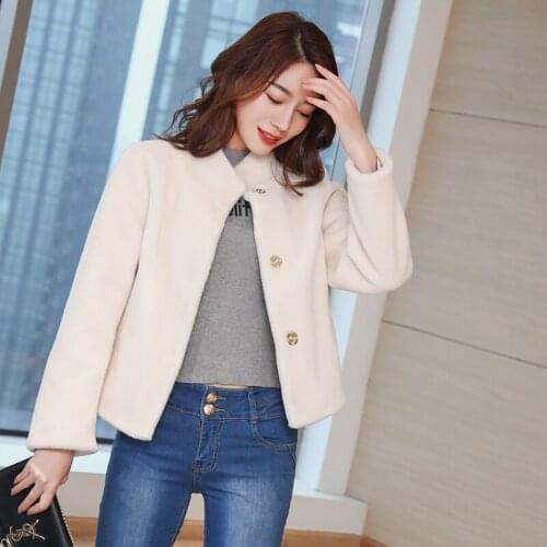 Wool Real Sheep Sheared Fur Coat Female 2020 Fur Coats for Women Short Style Autumn Winter Jacket abrigo mujer 1801 s