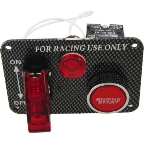 Carbon Fiber Racing Car 12V Ignition Switch Panel Engine Start Push Button