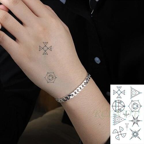 Waterproof Temporary Tattoo Sticker Mathematical Geometry Pattern Fake Tatto Flash Tatoo Hand Arm Body Art for Kids Men Women