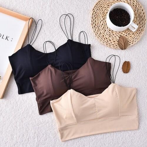 Women Push Up Bras Summer Padded Tube Tops Ice Silk Beauty Back Bras Underwear Crop Top