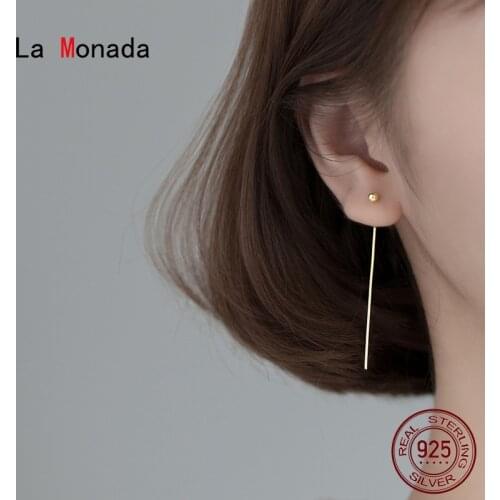 La Monada Women Stud Earrings Korean 925 Sterling Silver Earrings For Women Jewelry Hanging Ball Womens Earrings Stylish Stick