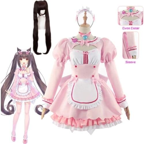 Nekopara Chocola Vanilla Cosplay Costume Chocola Vanilla Maid Outfit Cosplay Neko Cat Dress Women Sexy Full Set Outfit Hallowee