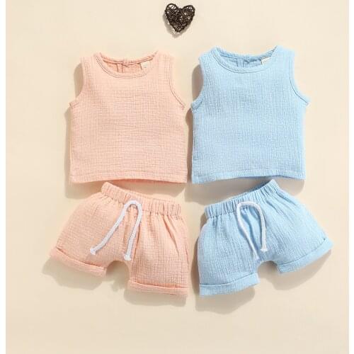 OPPERIAYA Summer Children’s Vest and Shorts Casual Set Fresh Polka Dot Printed Sleeveless T-shirt and Drawstring Short Pants