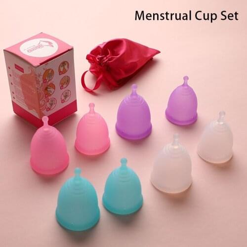 1Pc/1Set Medical Silicone Menstrual Cup Menstrual Period Cup Feminine Hygiene Silicone Cup Lady Woman Cup Coletor Menstrual Copa
