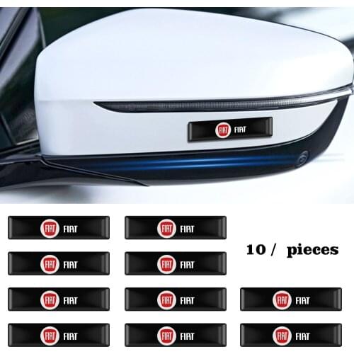 10Pcs 3D Car Styling Decorative Epoxy Resin Long Emblem Badge Sticker Decals for Fiat Panda Bravo Punto Linea Auto Accessories