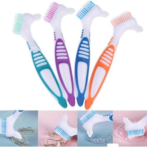 100Pcs/Lot Denture Toothbrush Travel Cleaning Invisible Braces Orthodontic Retainer Descaling Brush Care Oral Cleaning HA2090