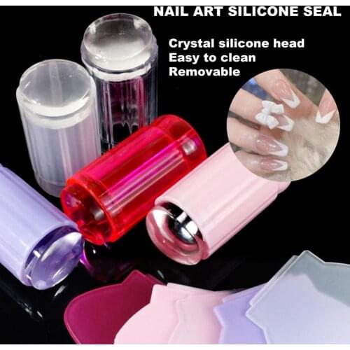 Nail Stamper Detachable Artwork Making with Scraper Silicone Seal Nail Stamping Printing Tips Tool for Manicure
