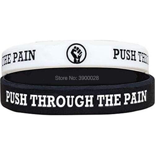 300pcs Push Through The Pain Silicone Wristband Bracelet Free Shipping By DHL