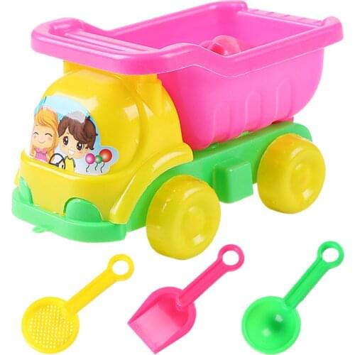 Beach Toys For Kids 4pcs Beach Buggy Set Cartoon Pattern Fun Children Beach Water Toy Summer Toys For Beach Play Sand Reasonable