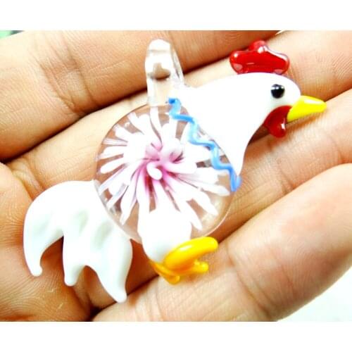 58*30MM Multi-Color Liuli Coloured Glaze Glass chicken Pendant necklace LOOSE BEADS P72