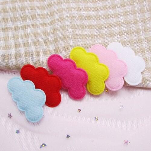 60pcs/lot 4.5*2.5cm Multi color felt cloud Padded Appliques for DIY Children Headdress Accessories