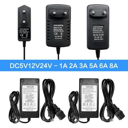 AC DC 5V 24V 12V Power Adapter Supply 1A 2A 3A 5A 6A 8A 10A 5V 12V 24V Power Adapter 220V TO 12 5 24 V Volt Led Strip Lamp Light